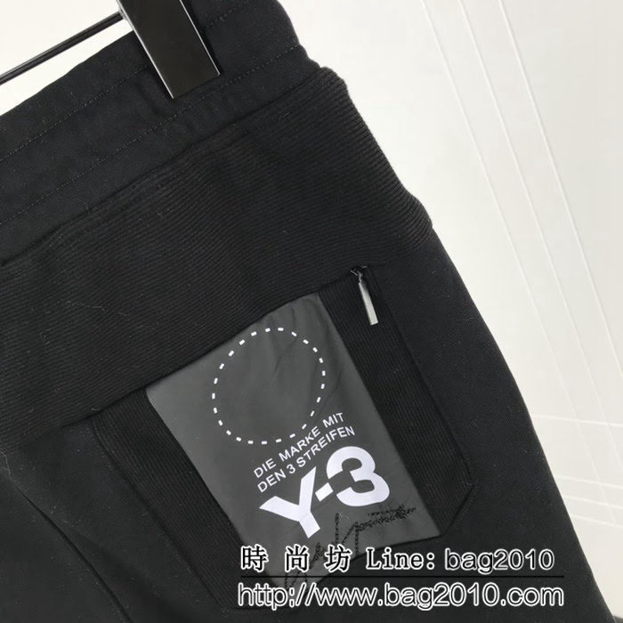 Y-3山本耀司 18fw新款 背後刺繡貼布logo 純棉絨男款衛褲 ydi1677